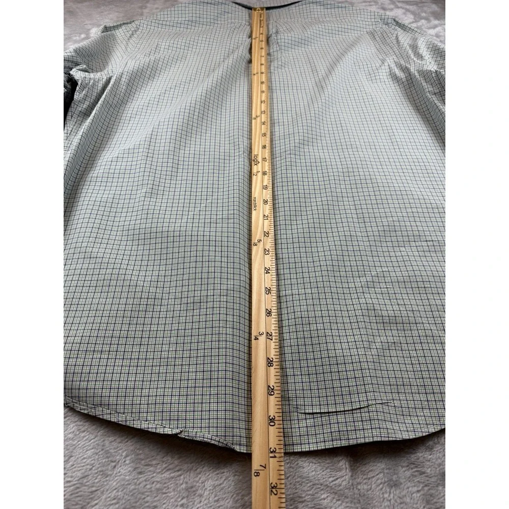 Ralph Lauren Shirt Mens‎ XL Long Sleeve Green Blue Check Plaid 120's 2-ply